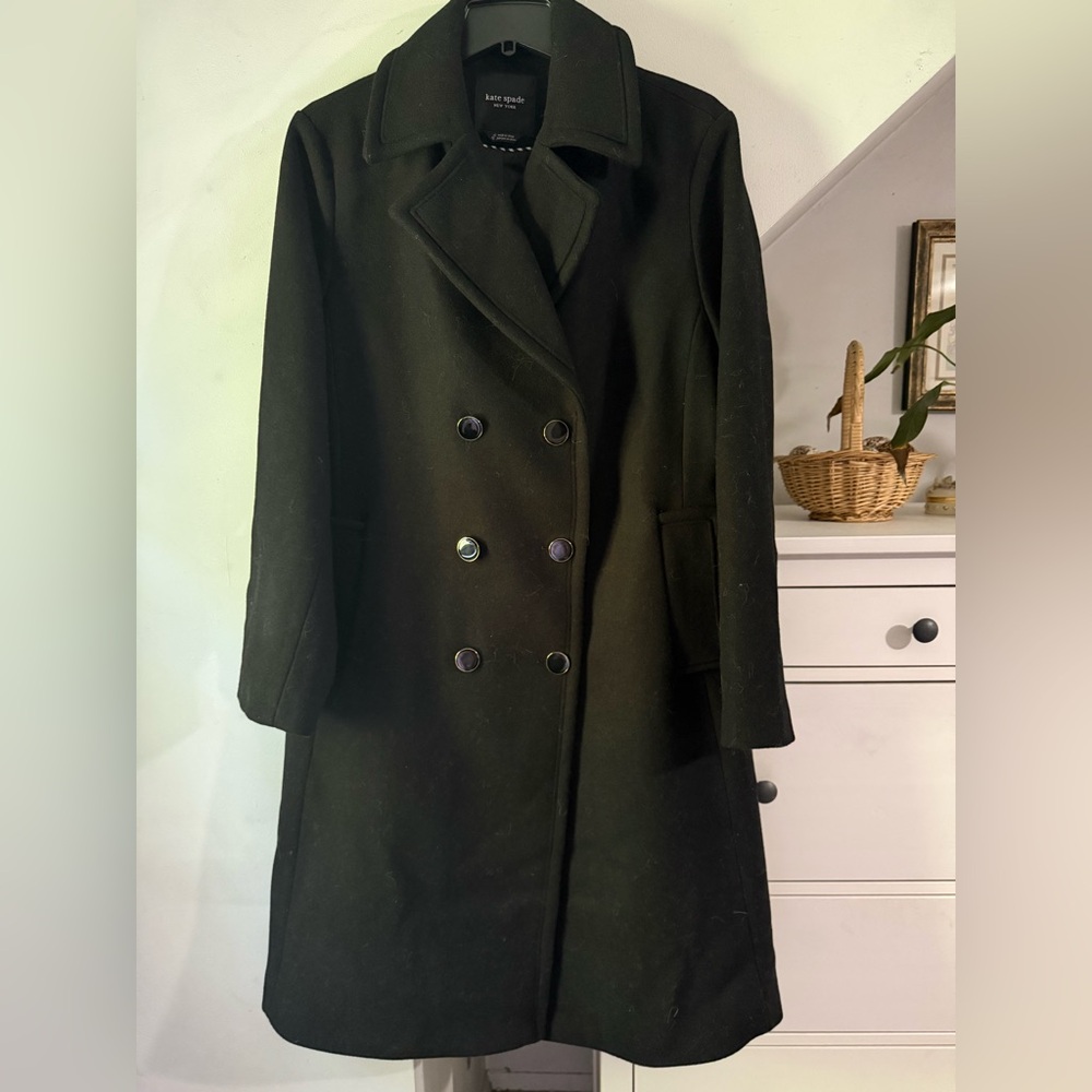 kate spade Black Double-Breasted wool coat NWOT